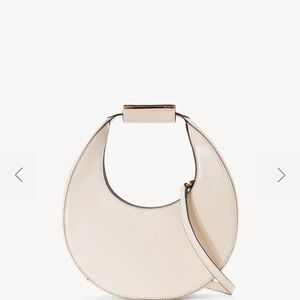 STAUD Mini Moon Bag in cream